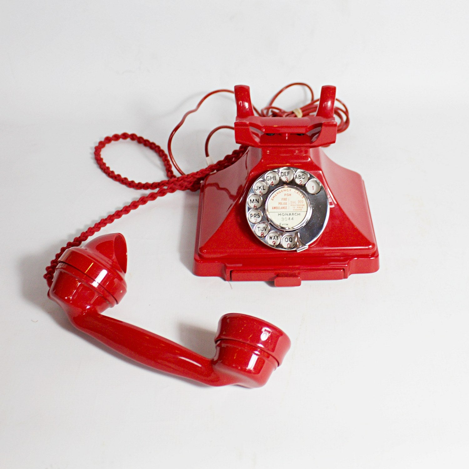 Original GPO 200 Series Red Bakelite Telephone Jeroen Markies Art Deco