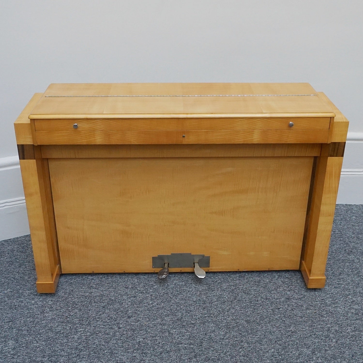 Art Deco Satin Birch Veneered-Eavestaff-Upright-Piano-Art-Deco-Original-Jeroen Markies Art Deco