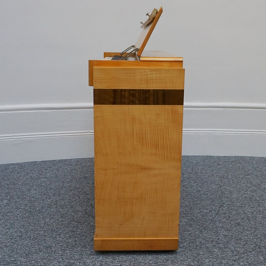 Art Deco Satin Birch Veneered-Eavestaff-Upright-Piano-Art-Deco-Original-Jeroen Markies Art Deco