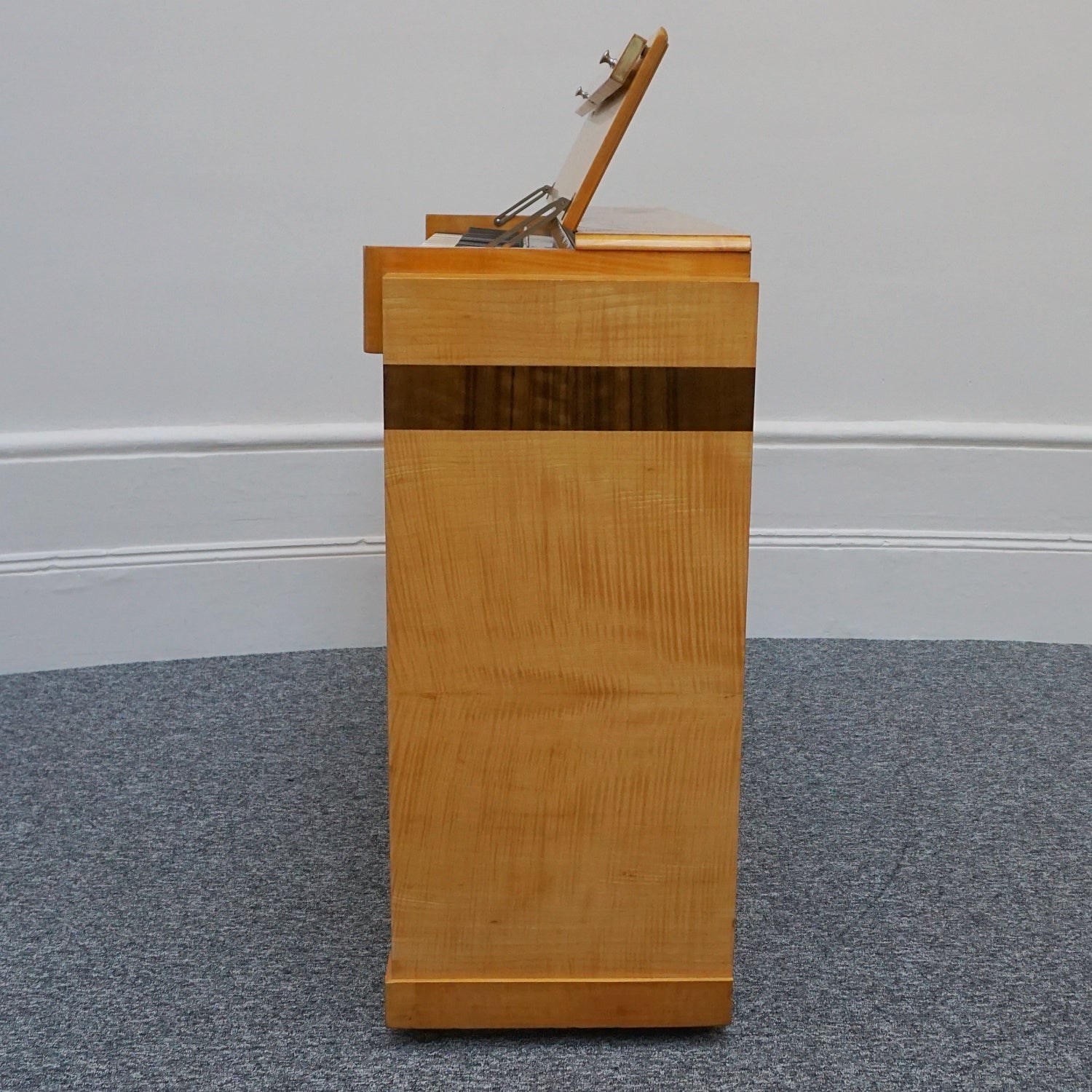 Art Deco Satin Birch Veneered-Eavestaff-Upright-Piano-Art-Deco-Original-Jeroen Markies Art Deco
