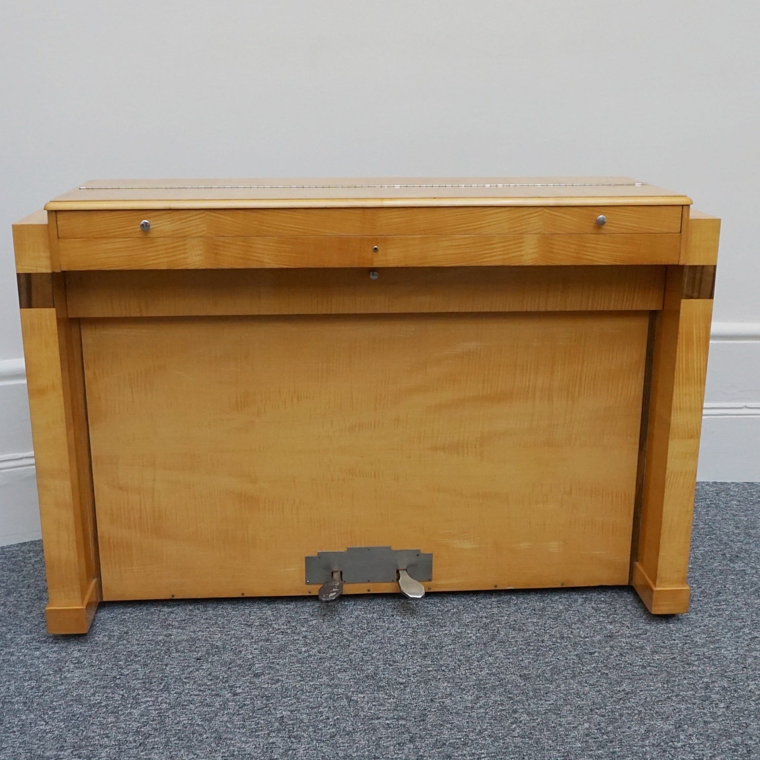 Art Deco Satin Birch Veneered-Eavestaff-Upright-Piano-Art-Deco-Original-Jeroen Markies Art Deco