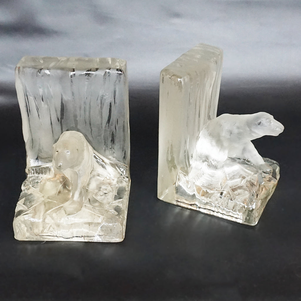 Art Deco Pair of Acid Glass Bookends by Hailwood & Ackroyd English Circa 1930 - Jeroen Markies Art Deco