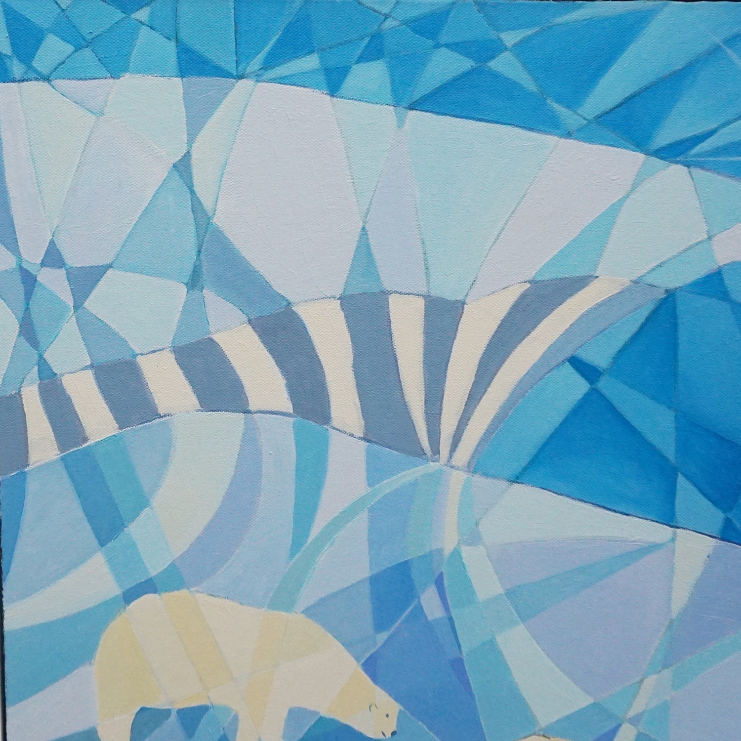 Contemporary Oil on Canvas Painting of Polar Bears - Jeroen Markies Art Deco