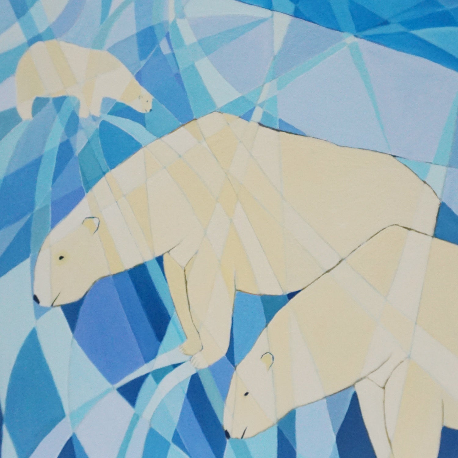 Contemporary Oil on Canvas Painting of Polar Bears - Jeroen Markies Art Deco