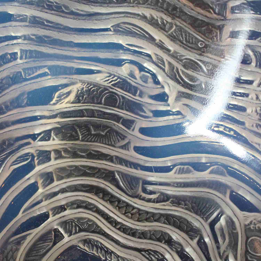 Art Deco Lalique frosted and clear glass Dauphins bowl at Jeroen Markies