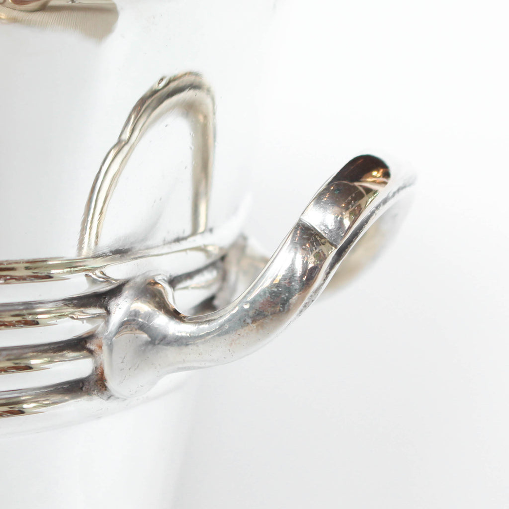 Silver plated champagne bowl of recent manufacture with raised detail to side. Stamped to base at Jeroen Markies.