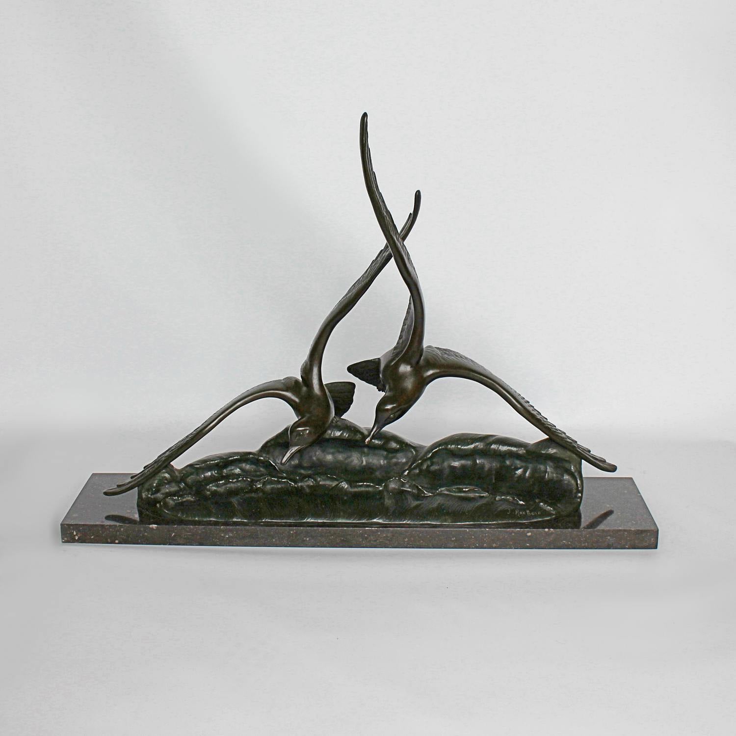 Rochard Art Deco seagulls sculpture