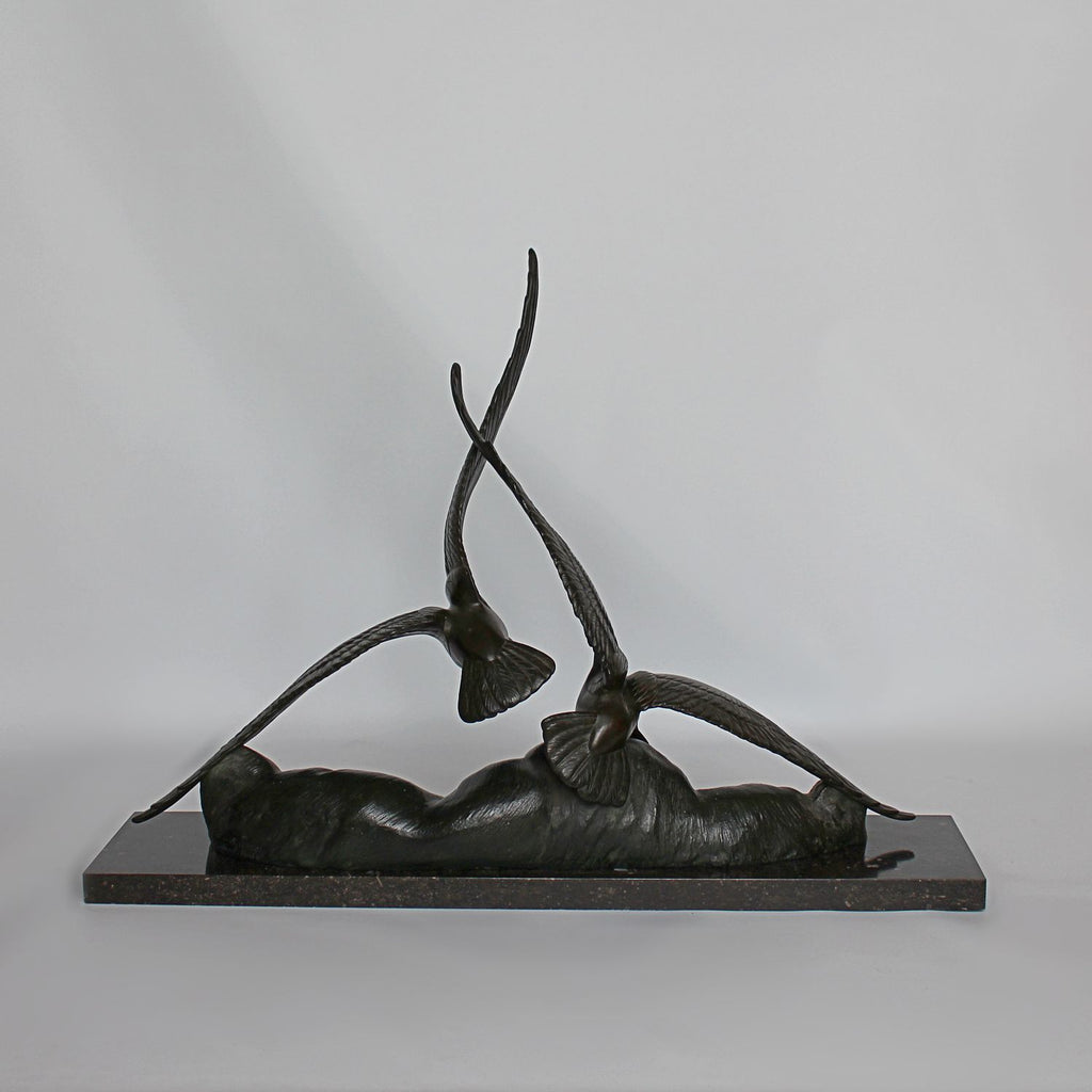 Rochard Art Deco seagulls sculpture