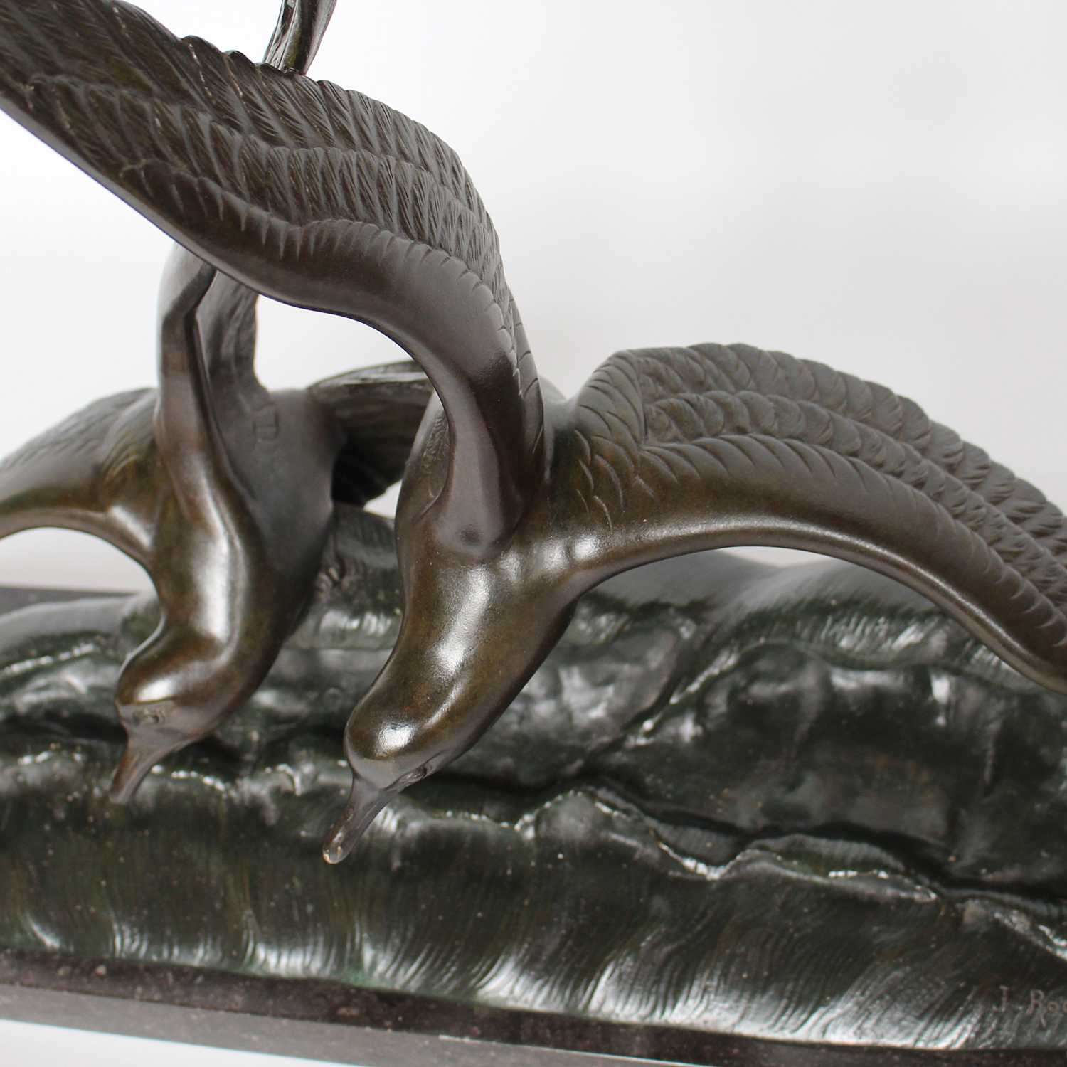 Rochard Art Deco seagulls sculpture