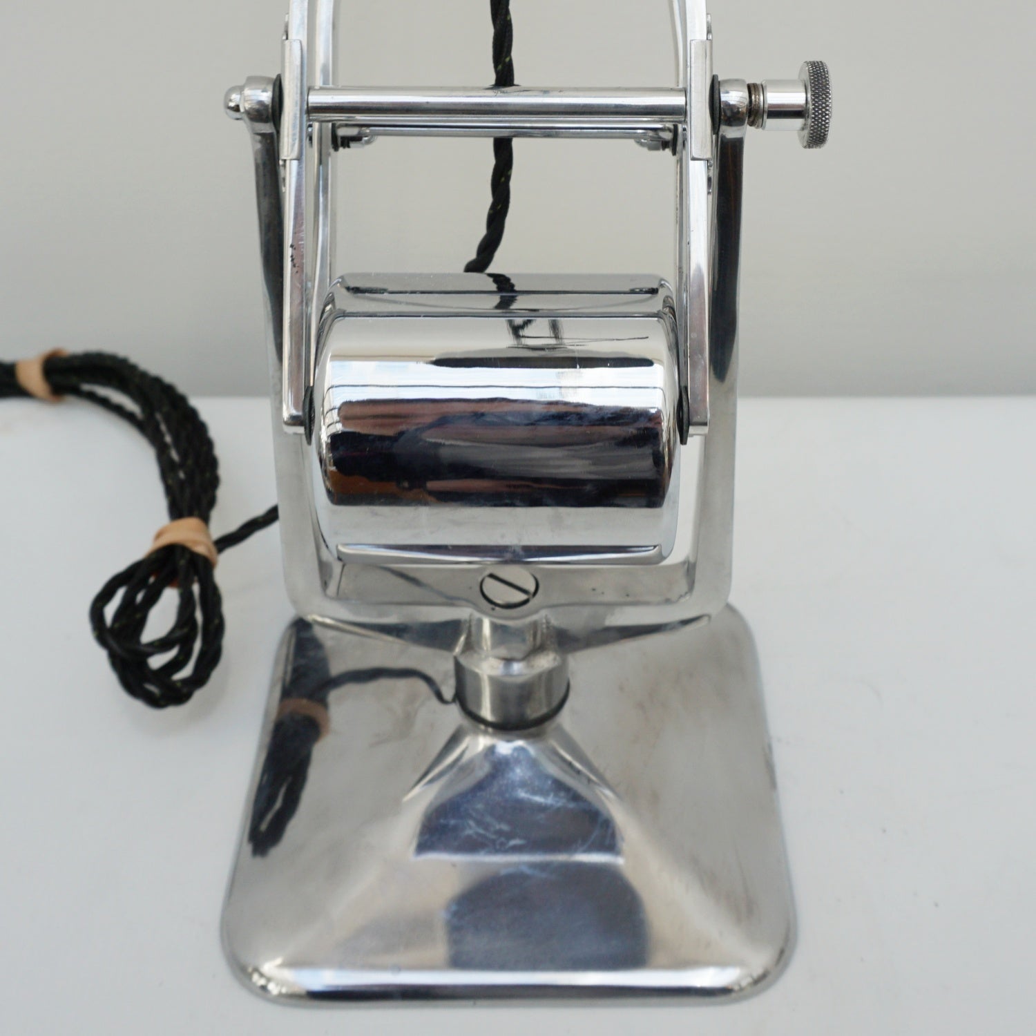 Counterpoise Desk Lamp by Hadrill & Horstmann Roller Lamp Chromed Polished Metal - Jeroen Markies Art Deco Lighting 