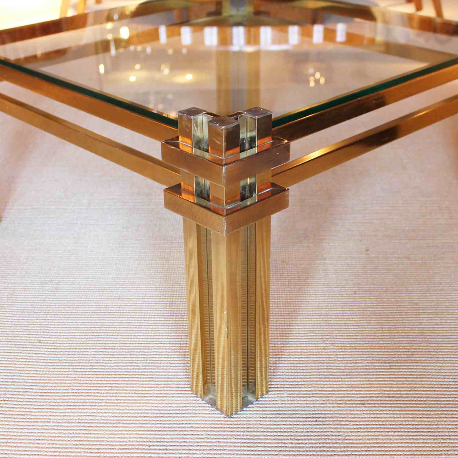 Romeo Rega 20thC metal and glass coffee table at Jeroen Markies 
