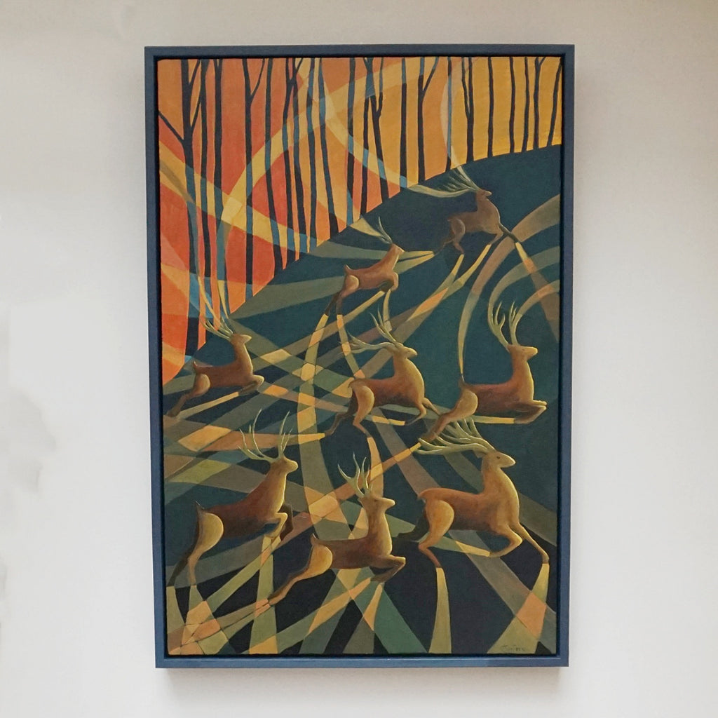 'Forest Deer' Contemporary Art Deco Style Art by Vera Jefferson - Jeroen Markies Art Deco