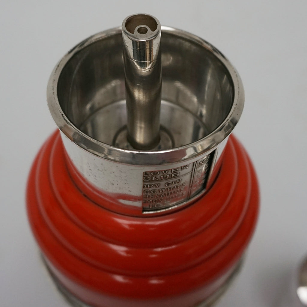 Rare-Original-Red-Master-Incolor-Recipe-Cocktail-Shaker-1935-Jeroen Markies Art Deco
