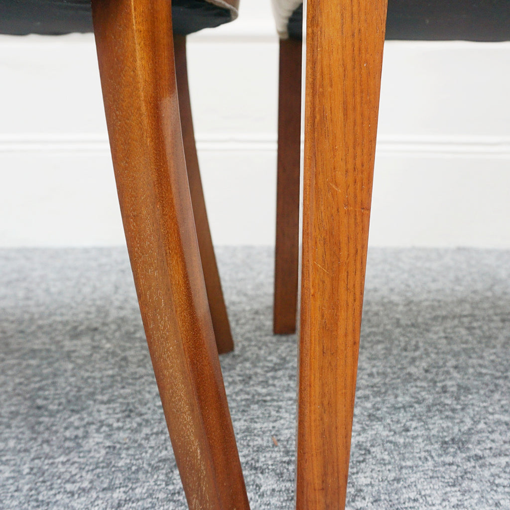 Pair of Vintage Art Deco Cream Leather and Burr Walnut Chairs - Jeroen Markies Art Deco