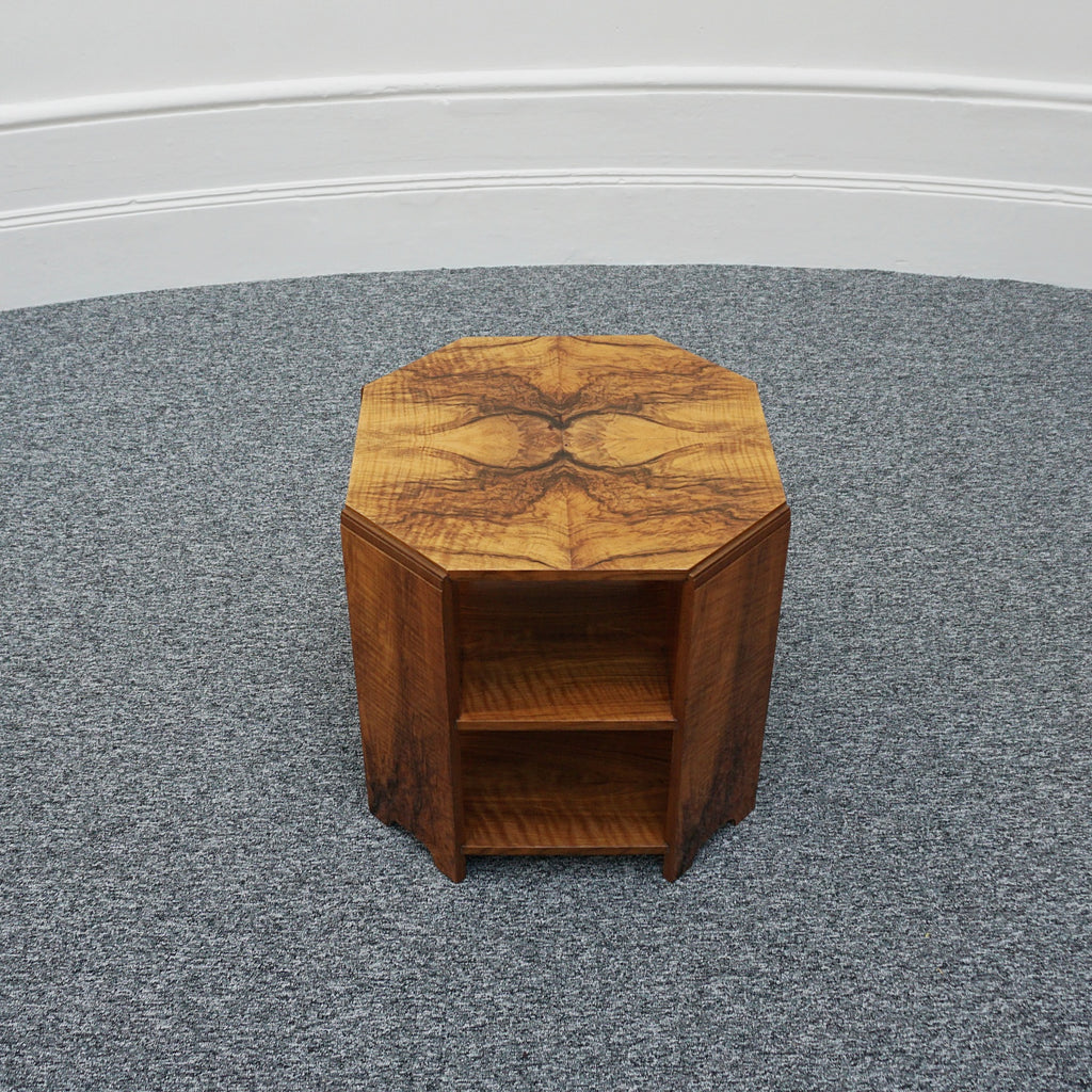Vintage Original Art Deco Burr Walnut Library Table - Jeroen Markies Art Deco