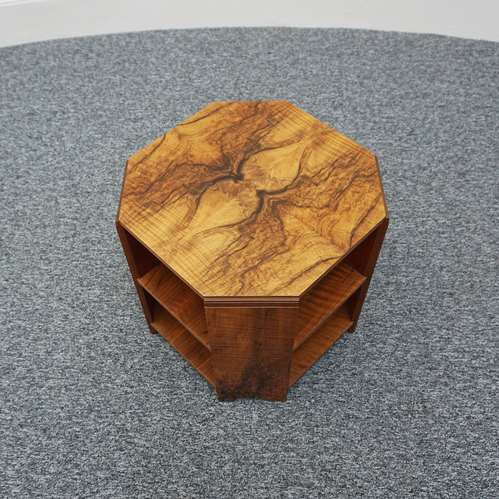 Vintage Original Art Deco Burr Walnut Library Table - Jeroen Markies Art Deco