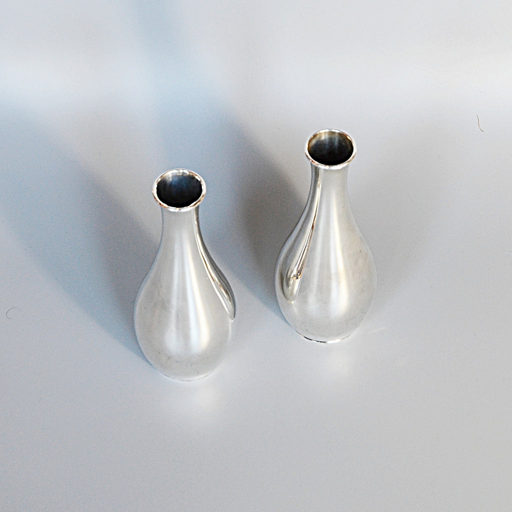 Pair of Silver Specimen Vases