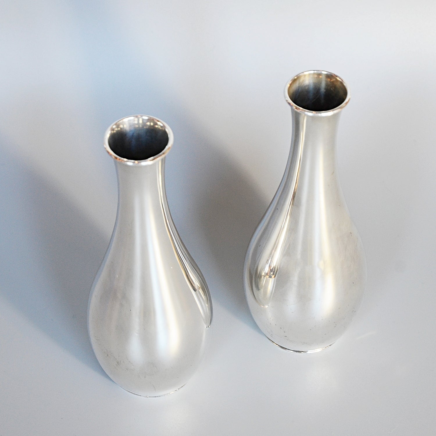 Pair of Silver Specimen Vases