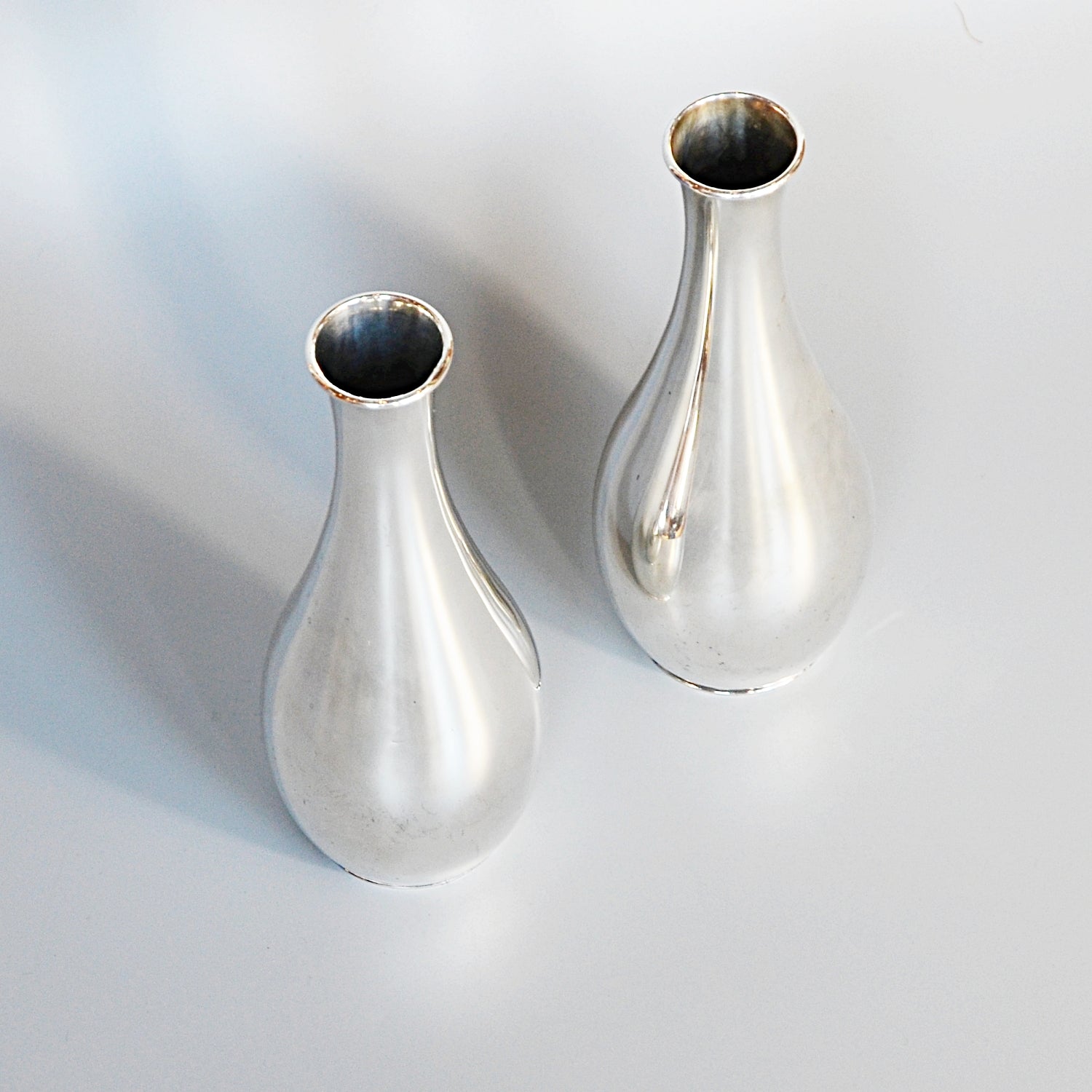 Pair of Silver Specimen Vases