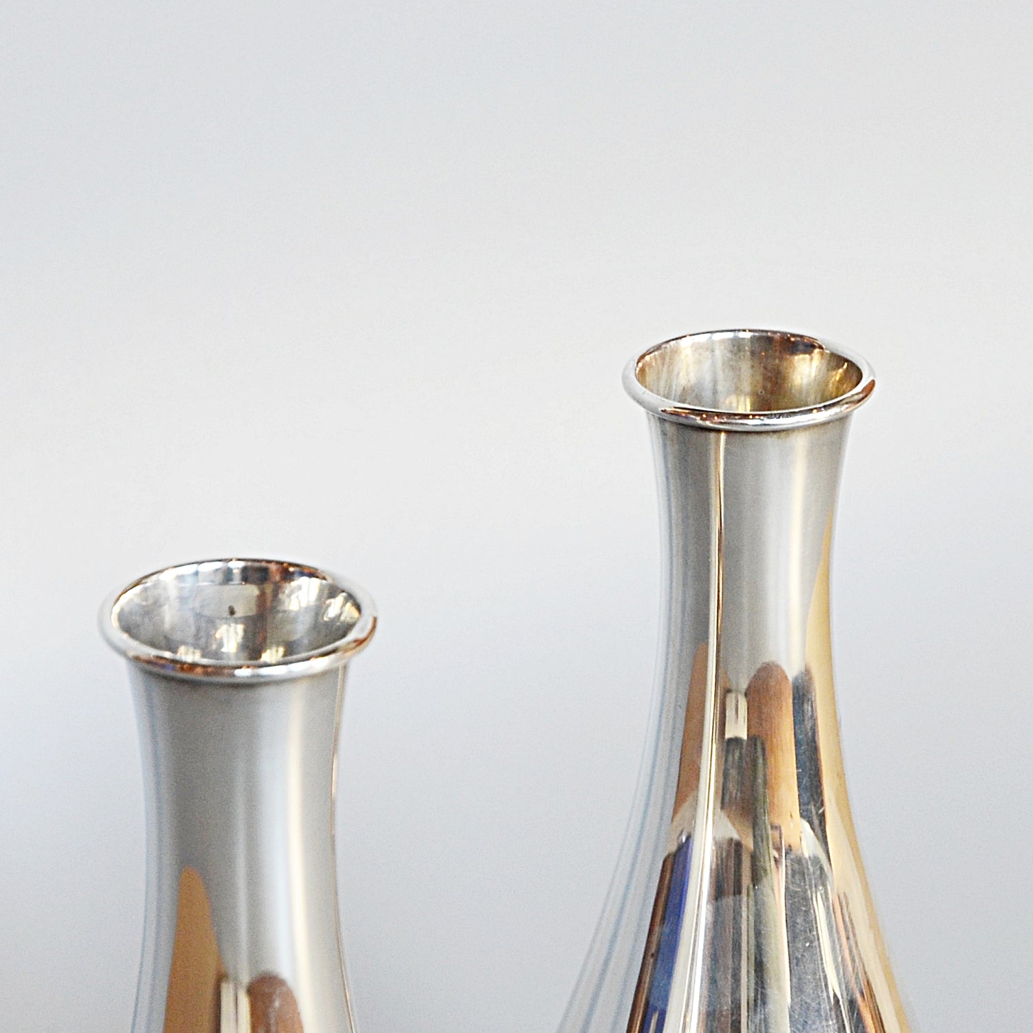Pair of Silver Specimen Vases