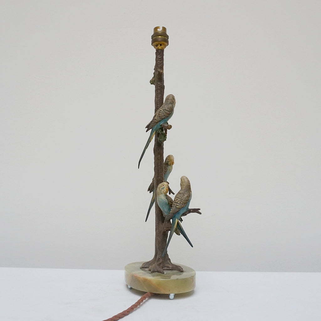 A cold painted bronze Budgerigar table lamp - Jeroen Markies Art Deco