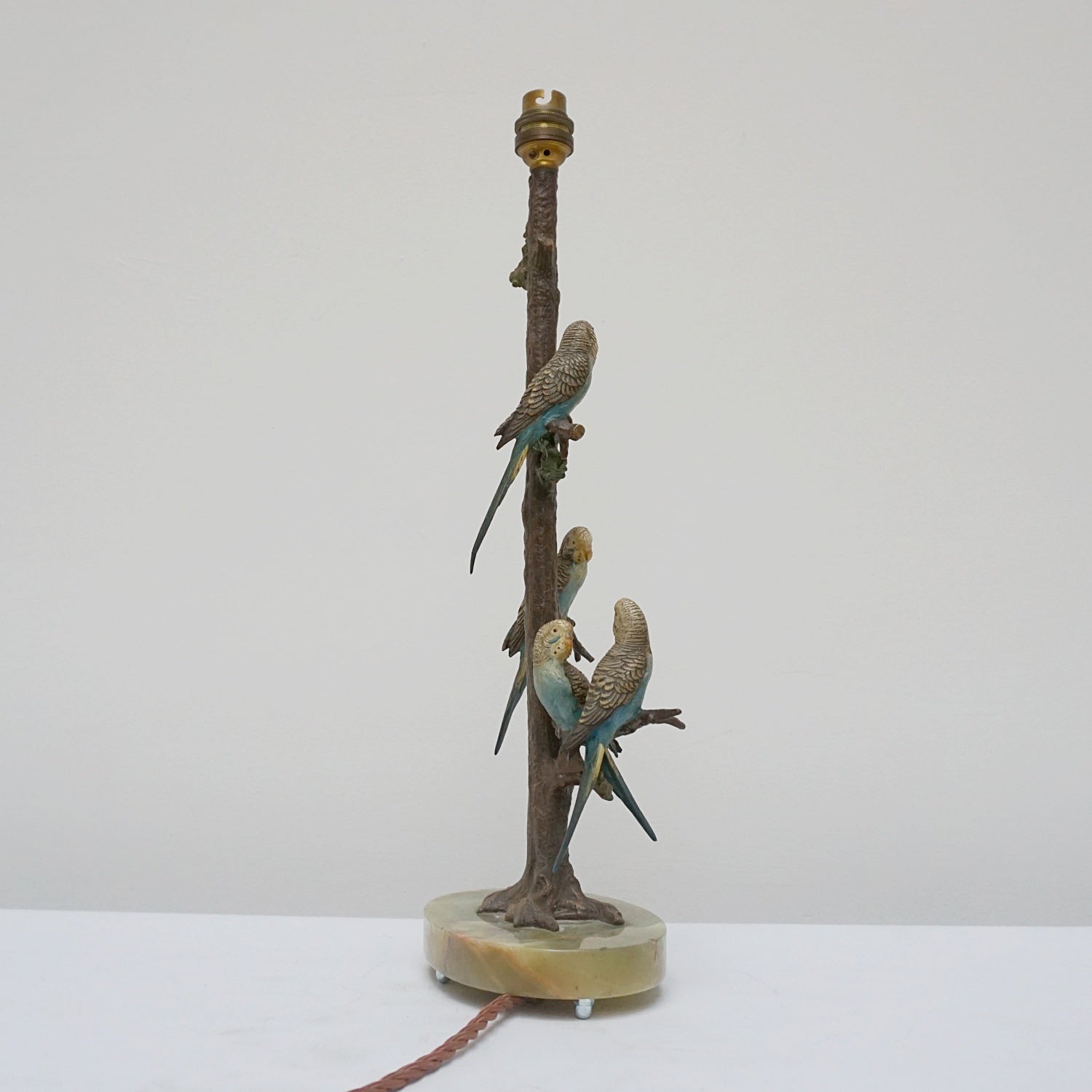 A cold painted bronze Budgerigar table lamp - Jeroen Markies Art Deco