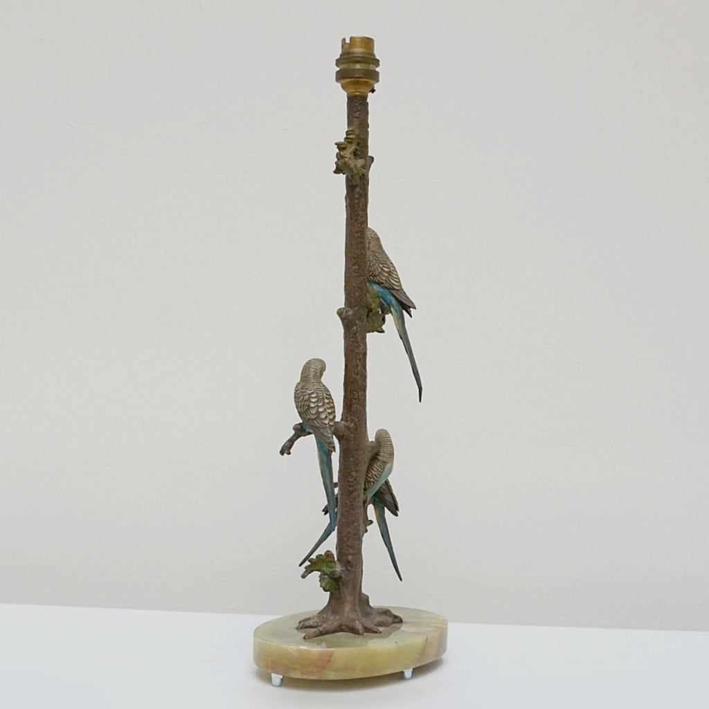 A cold painted bronze Budgerigar table lamp - Jeroen Markies Art Deco