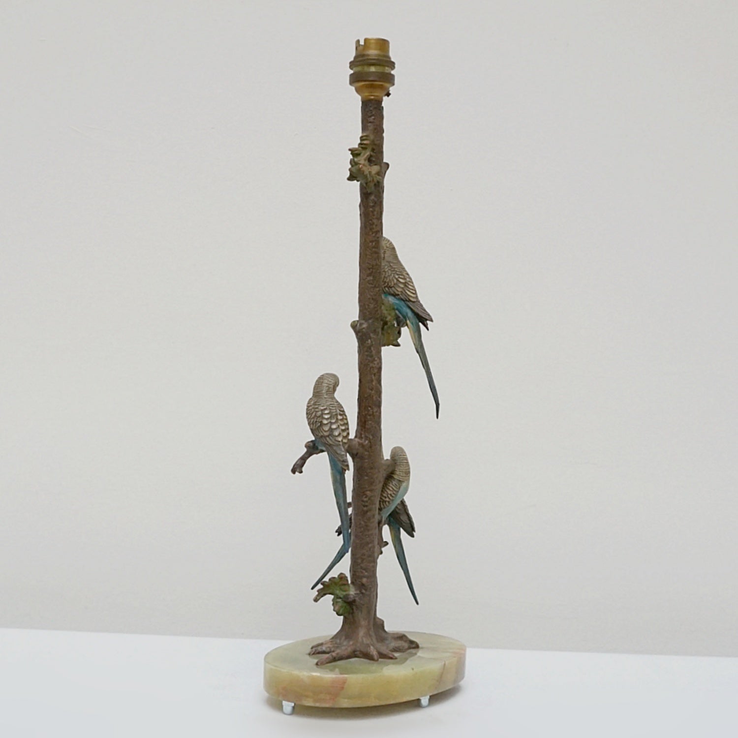 A cold painted bronze Budgerigar table lamp - Jeroen Markies Art Deco