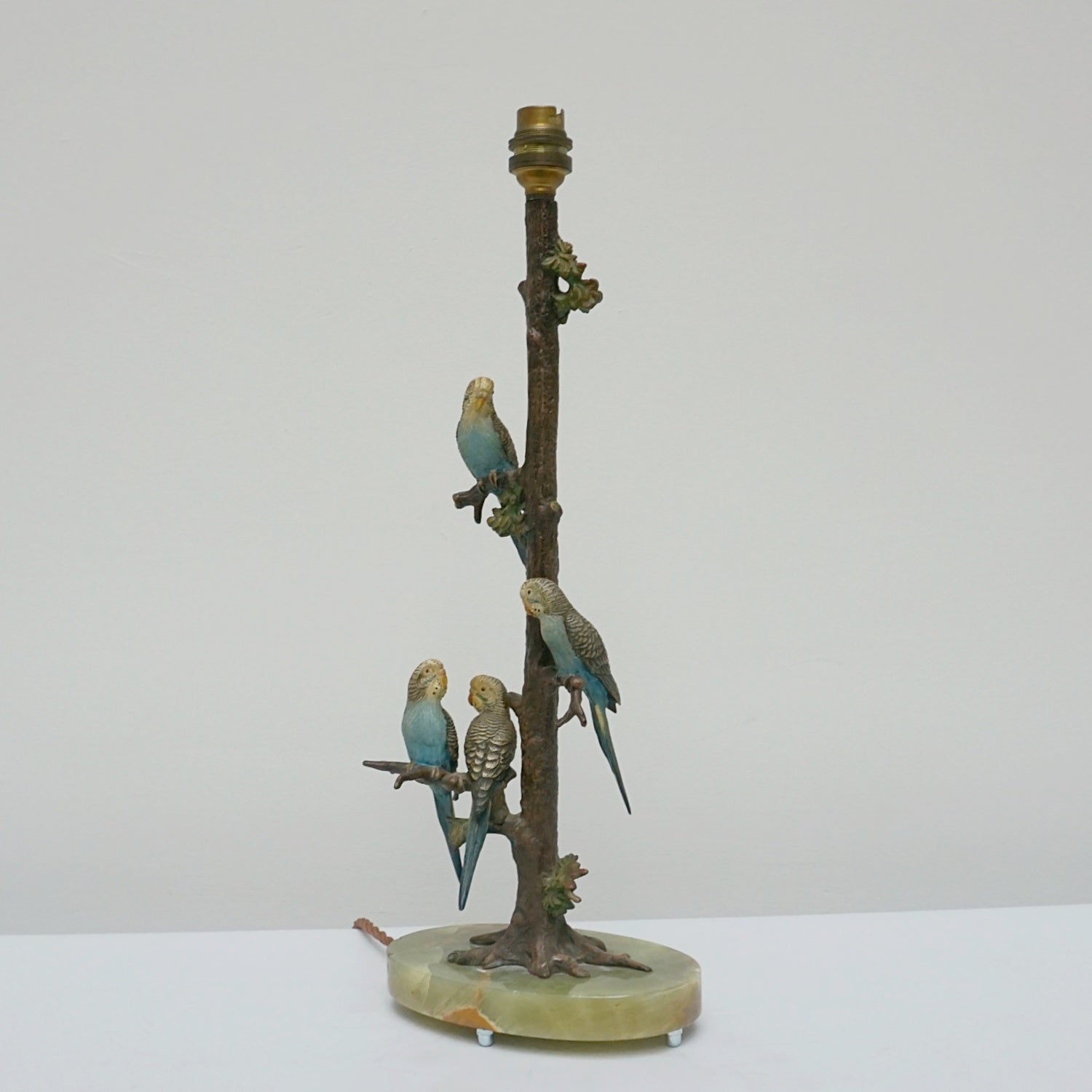 A cold painted bronze Budgerigar table lamp - Jeroen Markies Art Deco
