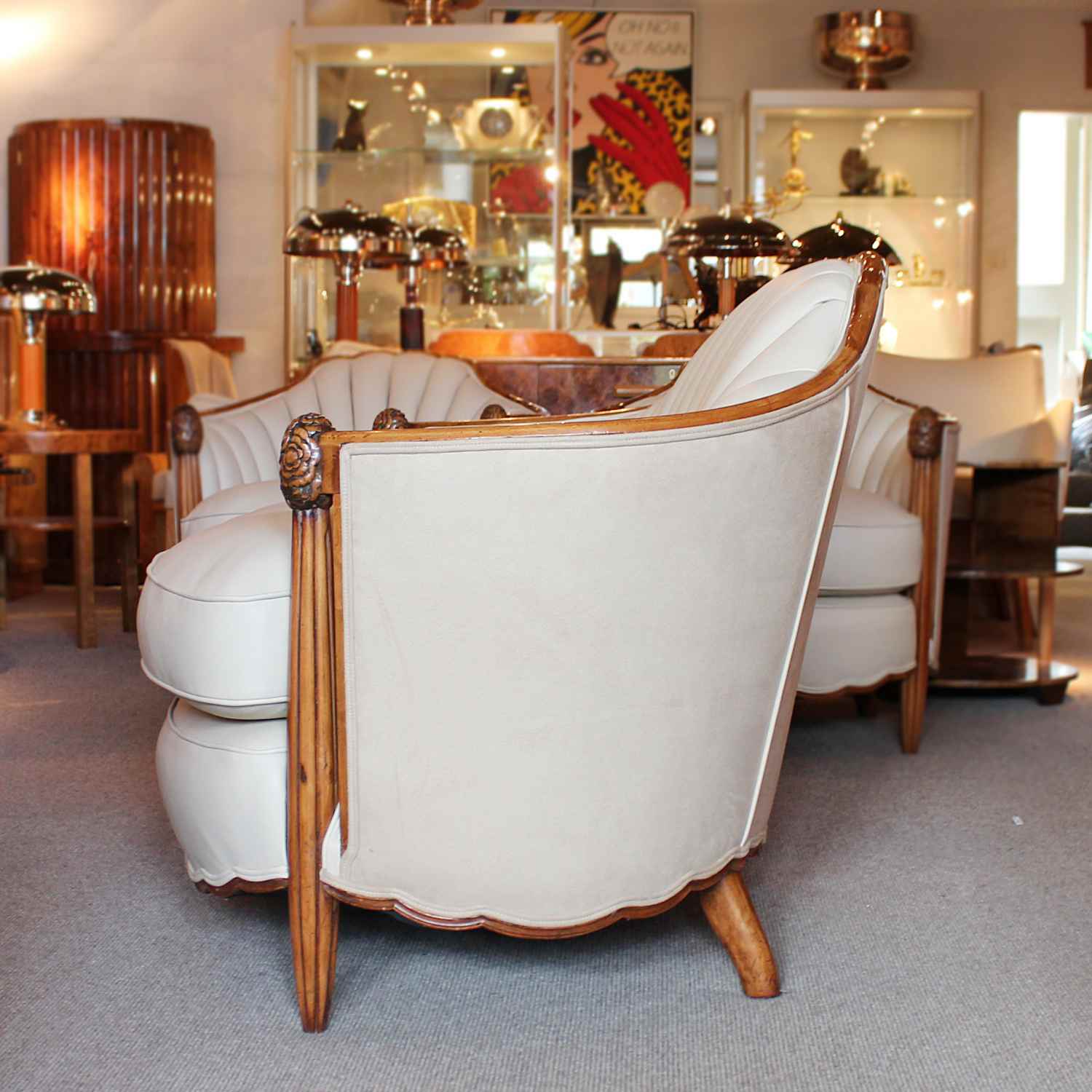Art Deco Sue et Mare three piece settee and armchairs at Jeroen Markies