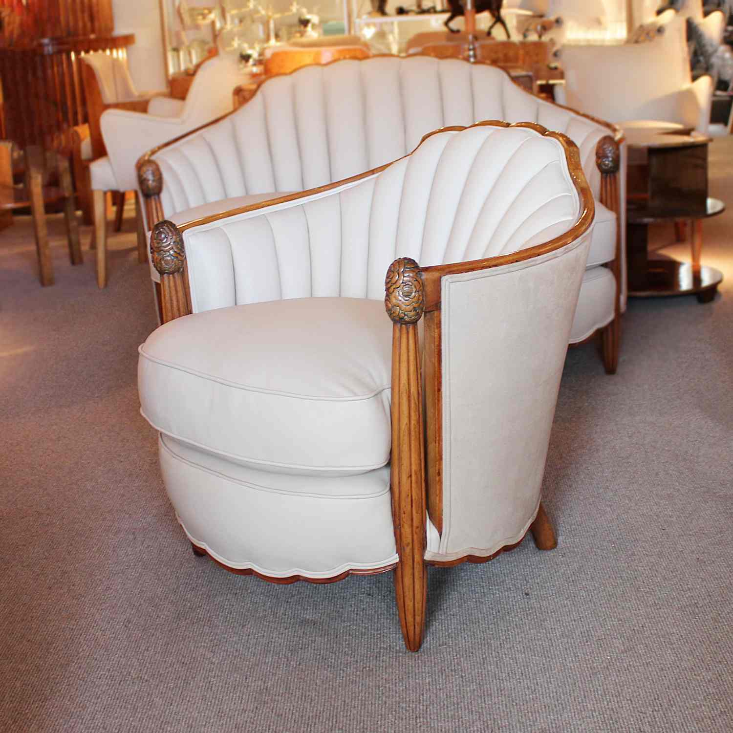 Art Deco Sue et Mare three piece settee and armchairs at Jeroen Markies