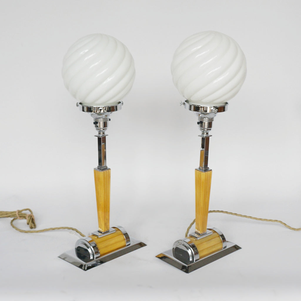 Art Deco Table Lamps Bakelite and Chromed Metal Original Vintage Lighting - Jeroen Markies Art Deco
