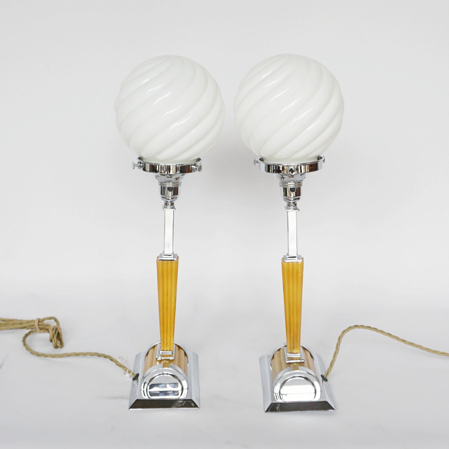 Art Deco Table Lamps Bakelite and Chromed Metal Original Vintage Lighting - Jeroen Markies Art Deco