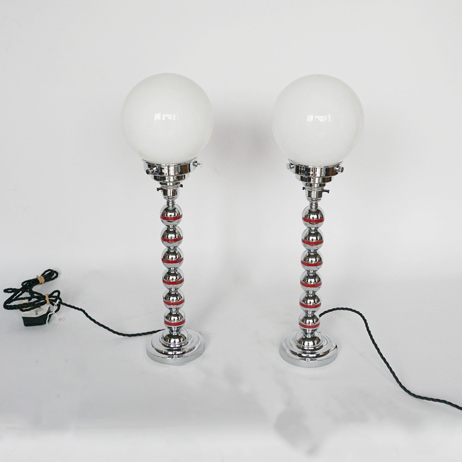 Art Deco Chrome and Bakelite Table Lamps English- Jeroen Markies Art Deco 