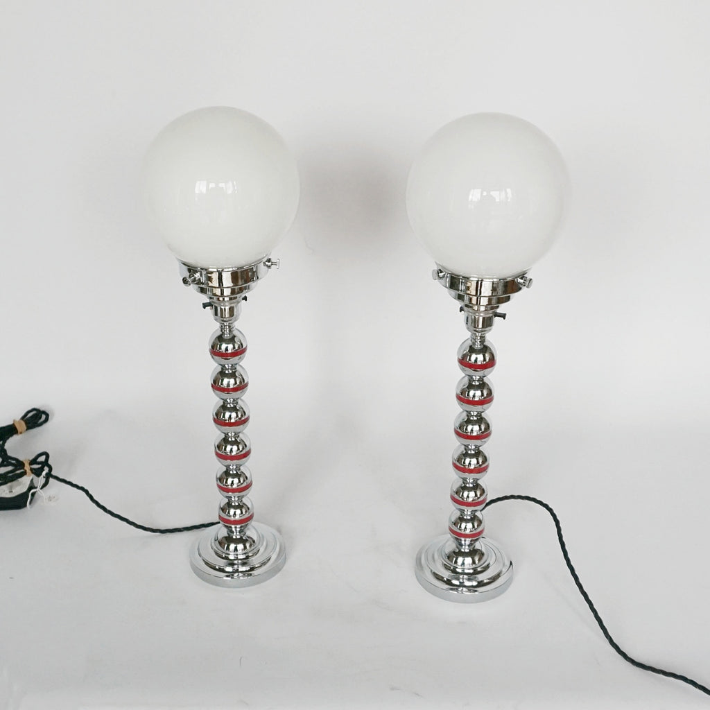 Art Deco Chrome and Bakelite Table Lamps English- Jeroen Markies Art Deco 