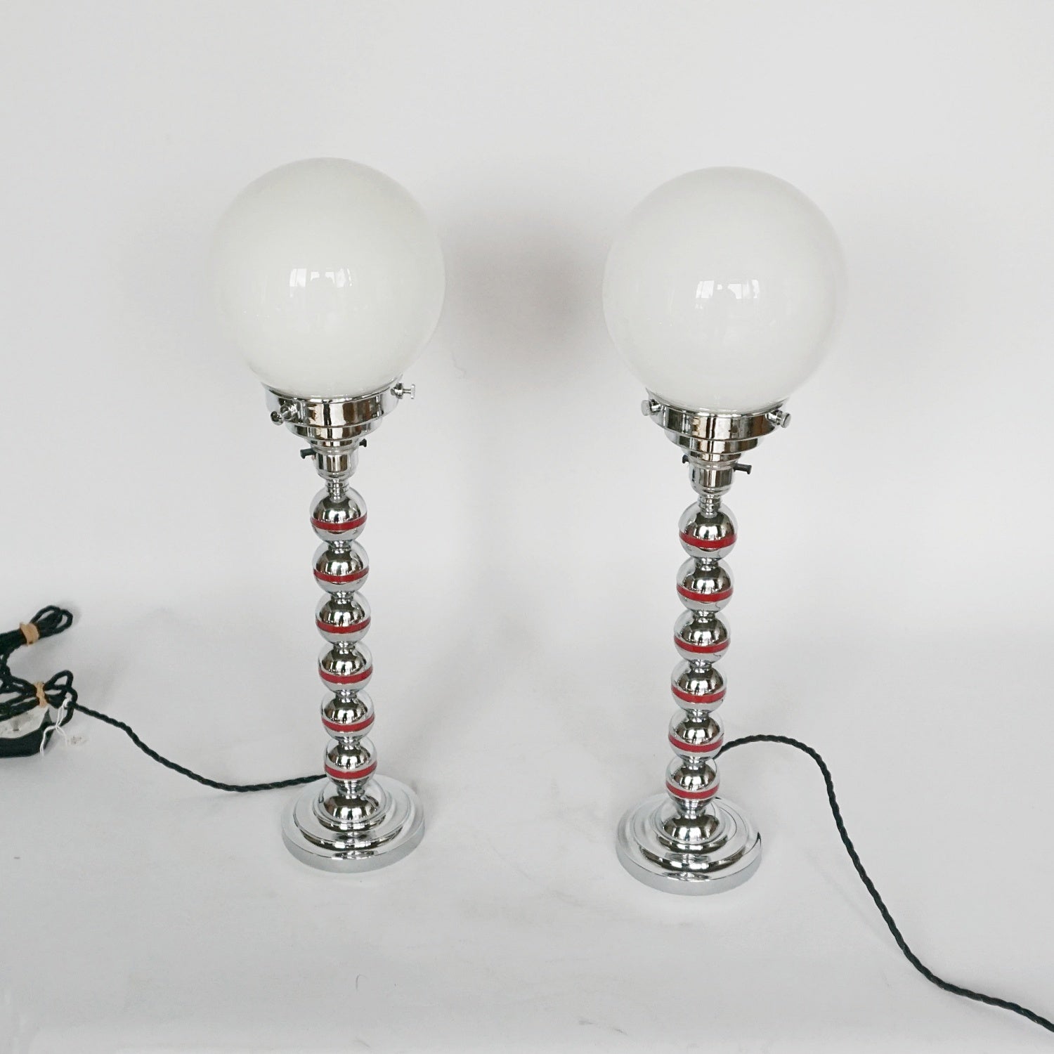 Art Deco Chrome and Bakelite Table Lamps English- Jeroen Markies Art Deco 