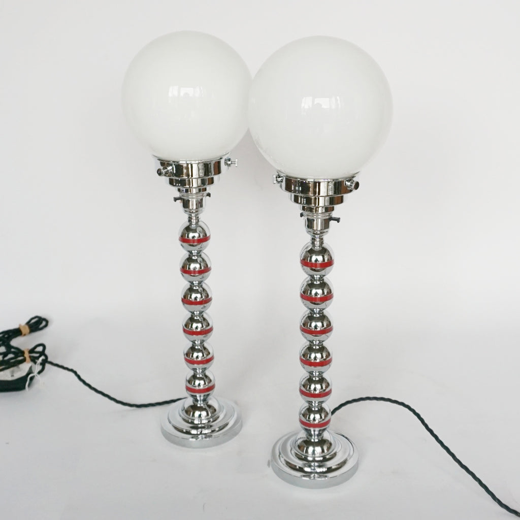 Art Deco Chrome and Bakelite Table Lamps English- Jeroen Markies Art Deco 
