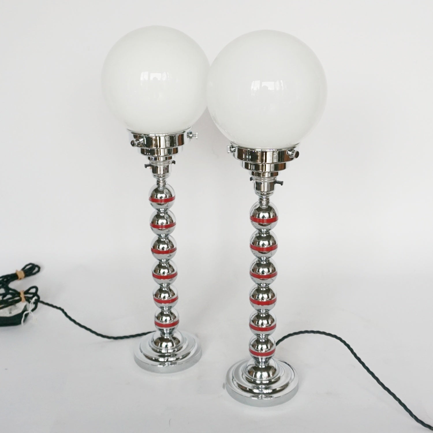 Art Deco Chrome and Bakelite Table Lamps English- Jeroen Markies Art Deco 