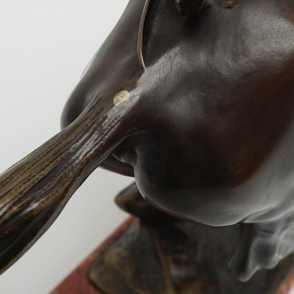 Art Deco Bronze Sculpture by Bruno Zach ' Tall Feather' Signed original bronze - Jeroen Markies Art Deco