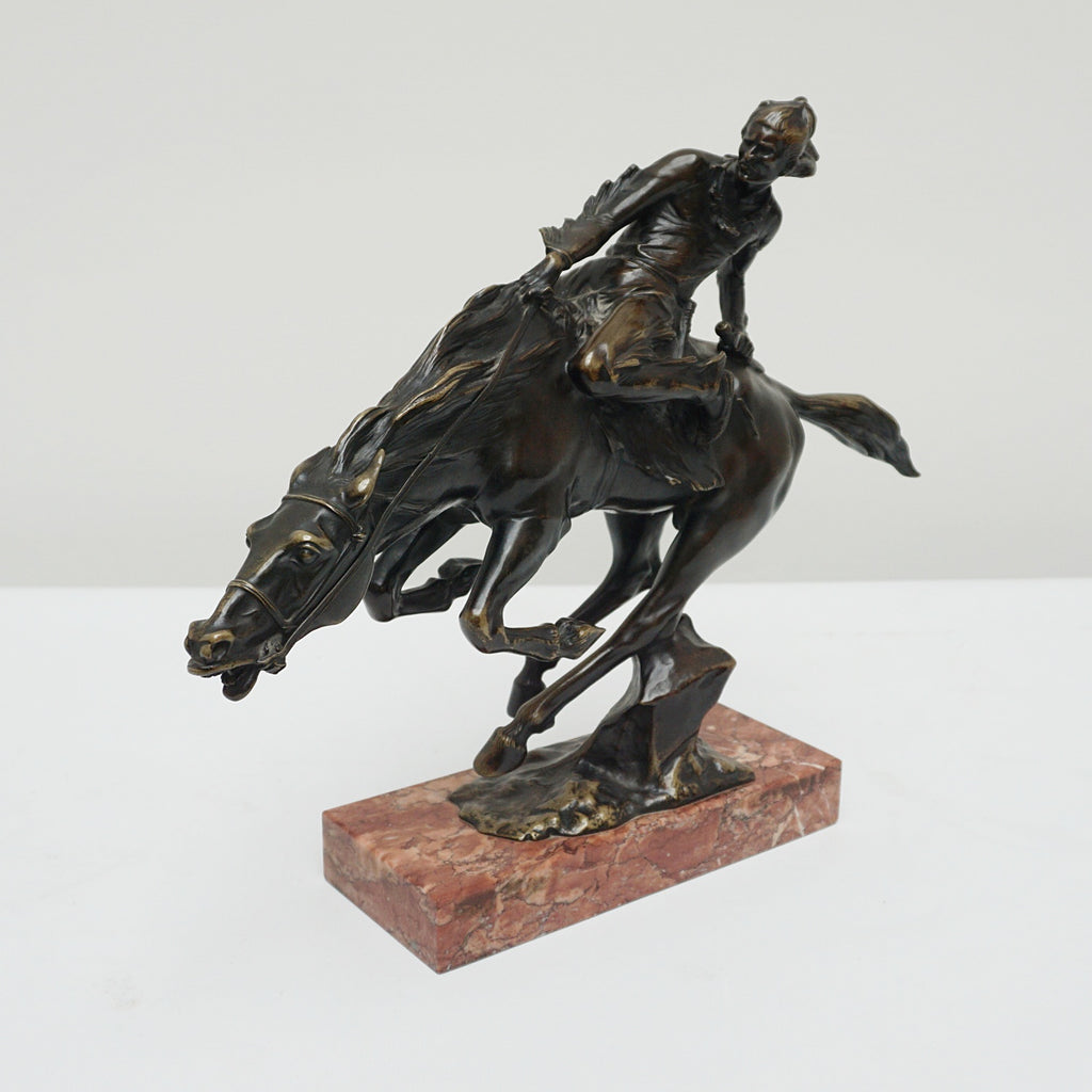 Art Deco Bronze Sculpture by Bruno Zach ' Tall Feather' Signed original bronze - Jeroen Markies Art Deco