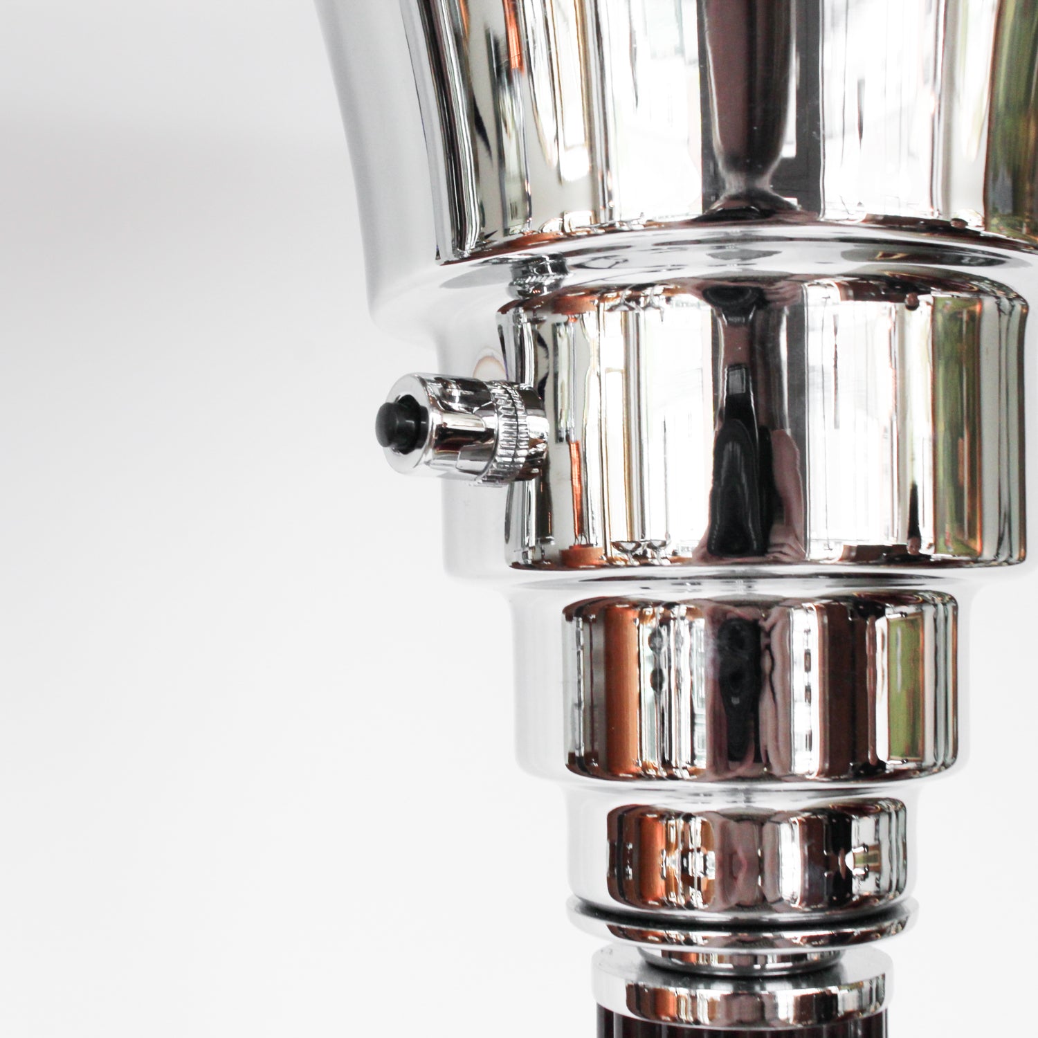 Art Deco uplighter floor lamps with brown bakelite stems at Jeroen Markies