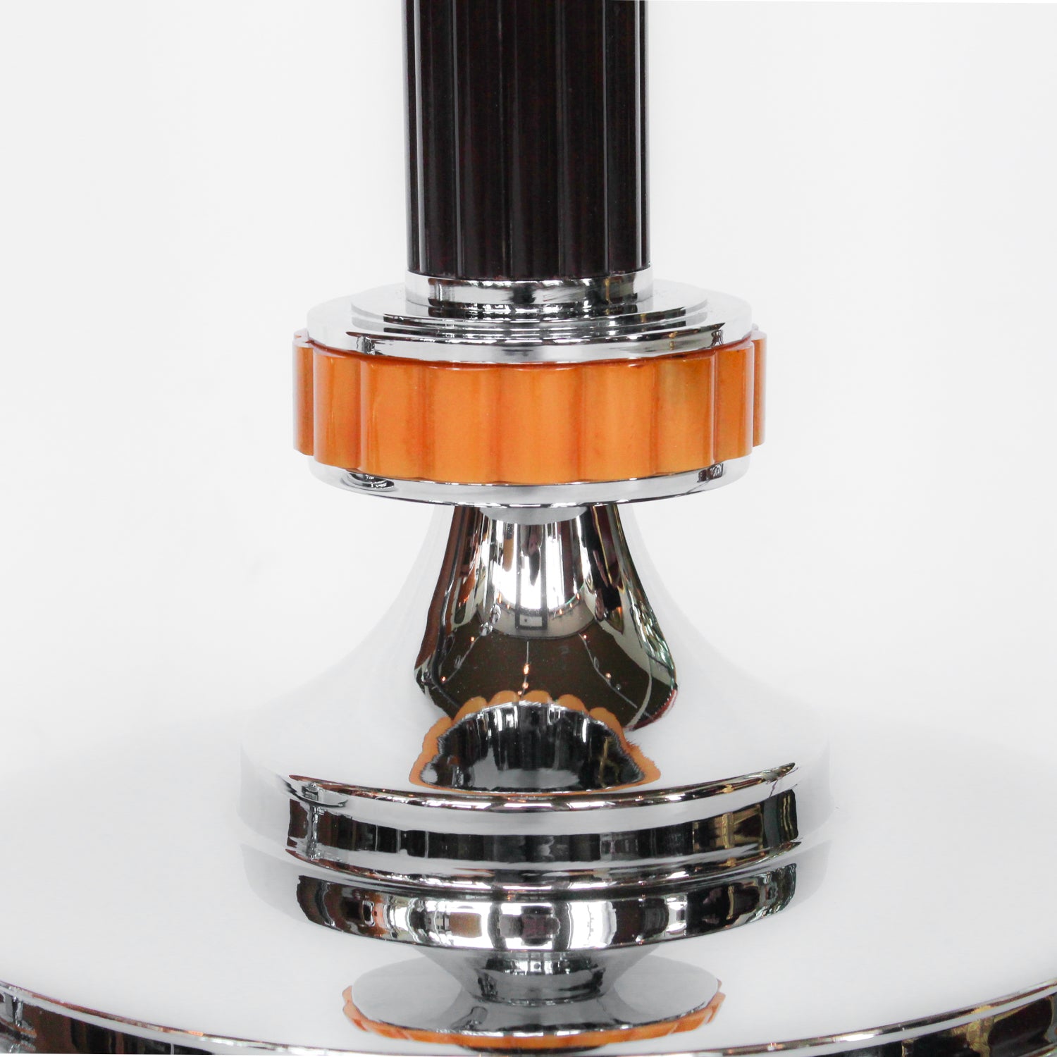 Art Deco uplighter floor lamps with brown bakelite stems at Jeroen Markies