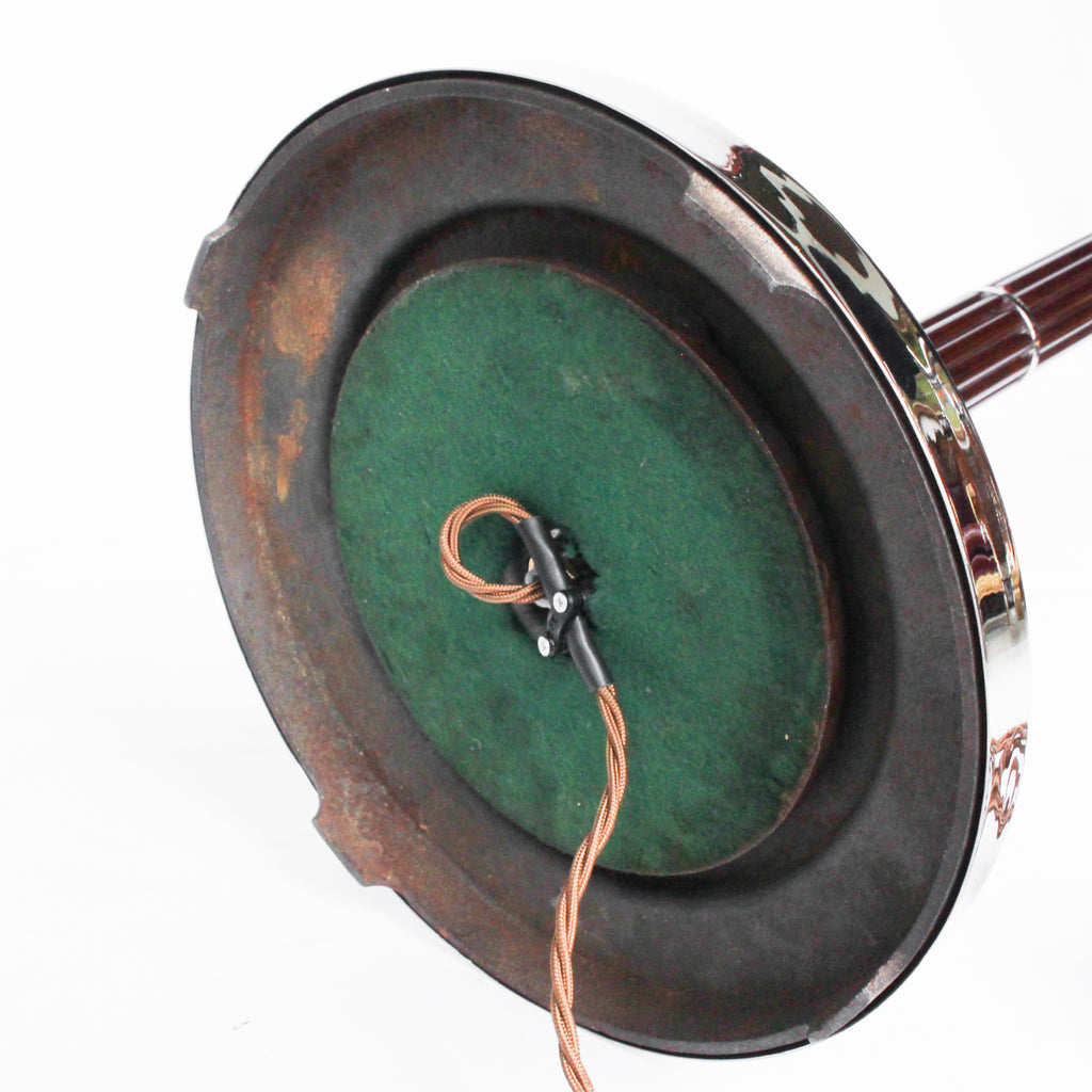 Art Deco uplighter floor lamps with brown bakelite stems at Jeroen Markies