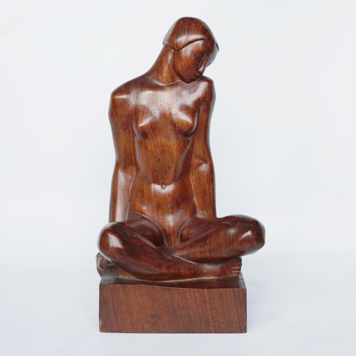 An Art Deco Carved Wood Nude Sculpture Signed Tcherniak - Jeroen Markies Art Deco