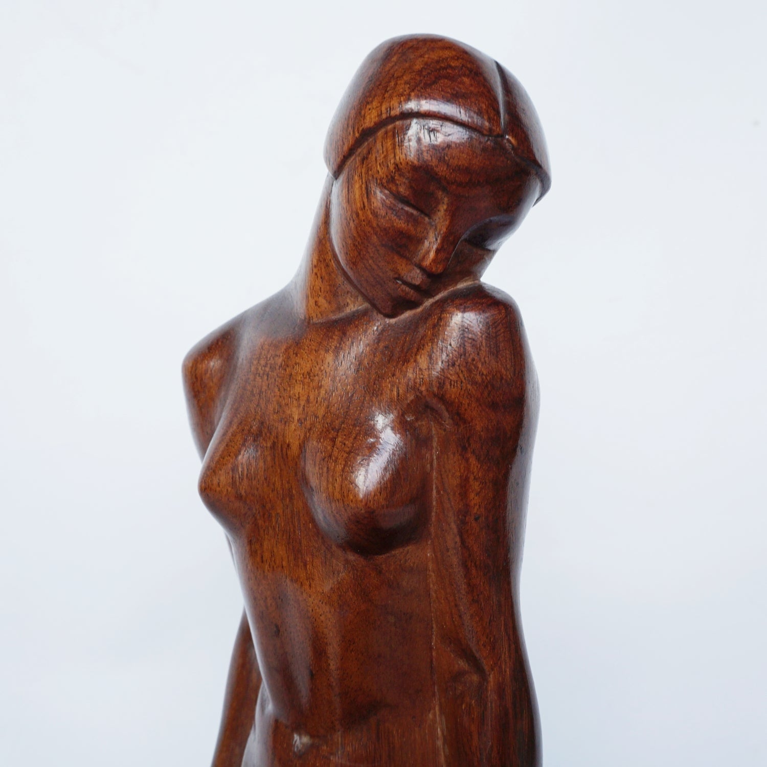 An Art Deco Carved Wood Nude Sculpture Signed Tcherniak - Jeroen Markies Art Deco