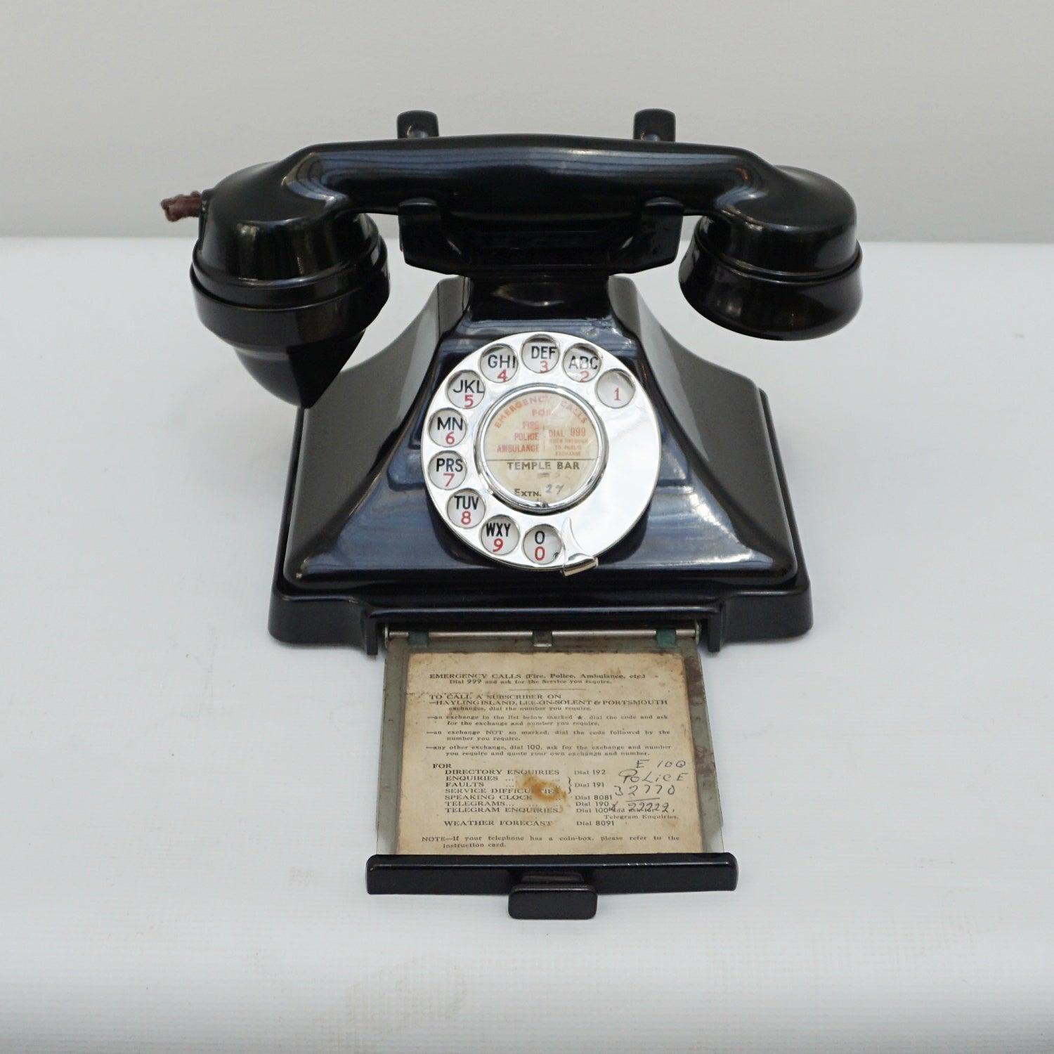 Original GPO Model 232L Black Bakelite Telephone 1938 - Jeroen Markies Art Deco