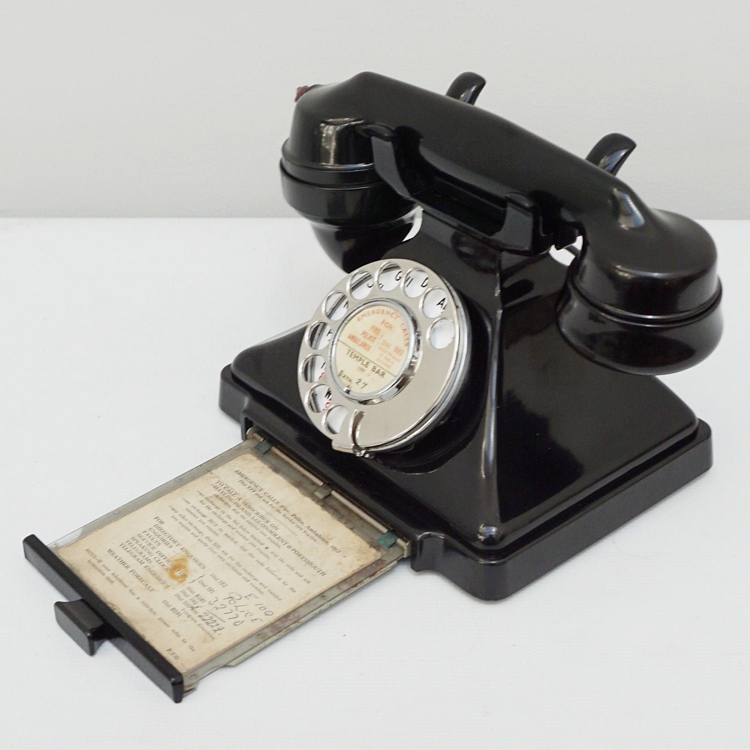 Original GPO Model 232L Black Bakelite Telephone 1938 - Jeroen Markies Art Deco