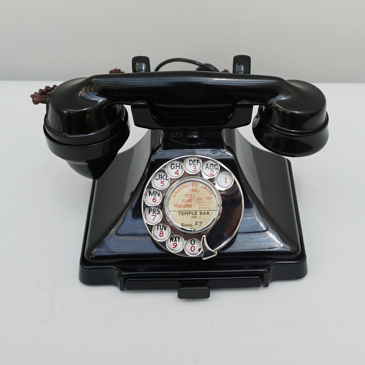Original GPO Model 232L Black Bakelite Telephone 1938 - Jeroen Markies Art Deco
