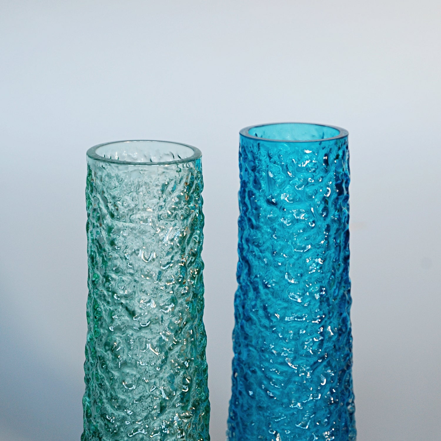Collection of Twelve Textured 'Chimney' Bark Vases