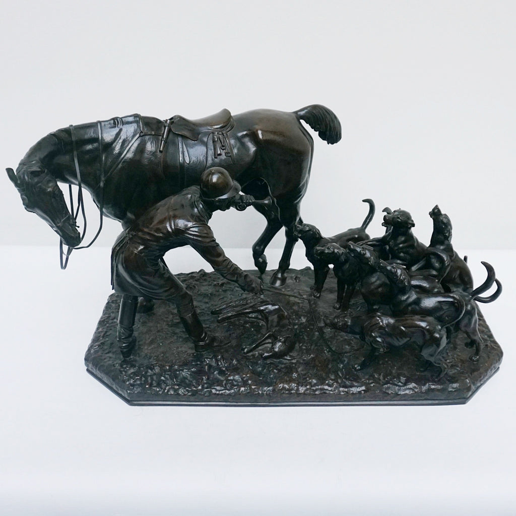 A 19th Century Bronze Sculpture ' The Hunt' by John WIllis Good Signed and dated 1872 - Jeroen Markies Art Deco